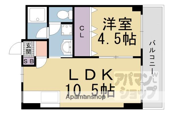 メゾン皇子が丘(1LDK/4階)の間取り写真