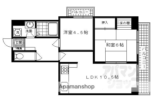 ロートレック中京(2LDK/9階)の間取り写真