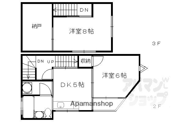 京阪電気鉄道京阪線 丹波橋駅 徒歩7分 2階建 築40年(2SDK)の間取り写真