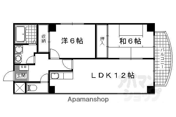 マンショングレース(2LDK/3階)の間取り写真