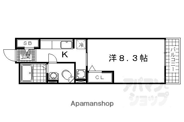 ウェステン ドルフII(1K/1階)の間取り写真