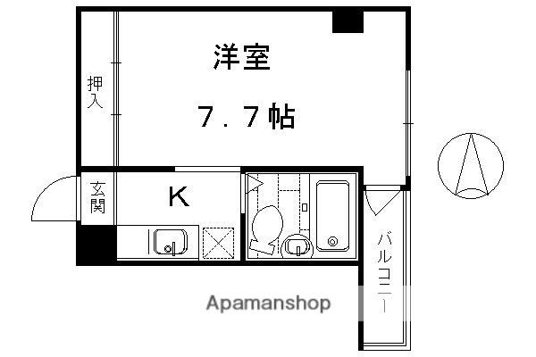 サンロイヤル五条大橋(1K/4階)の間取り写真