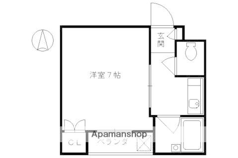 桂ハイツ京都(1K/1階)の間取り写真
