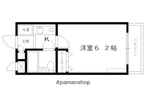 DETOM-1東福寺(1K/2階)の間取り写真