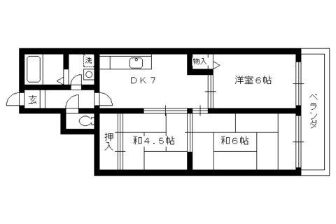 グリーンスカイ藤(3DK/7階)の間取り写真