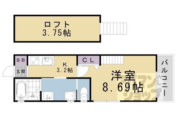 SAKURA TERRACE(1K/2階)の間取り写真