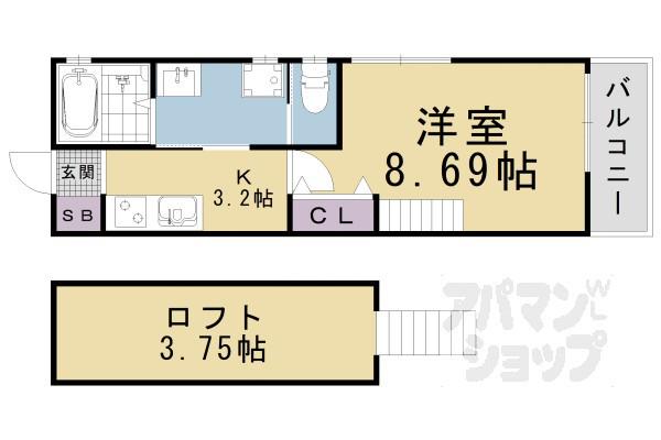 SAKURA TERRACE(1K/2階)の間取り写真