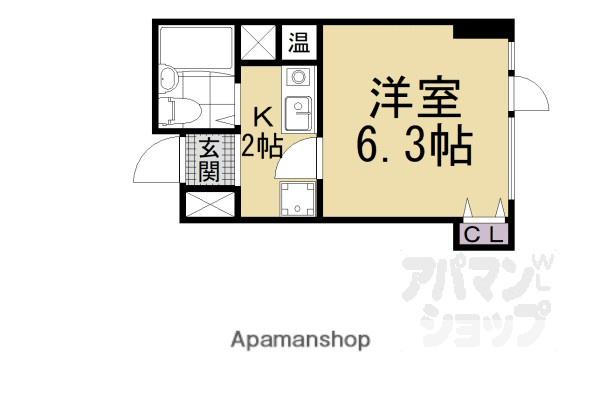 カンサ石山(1K/5階)の間取り写真