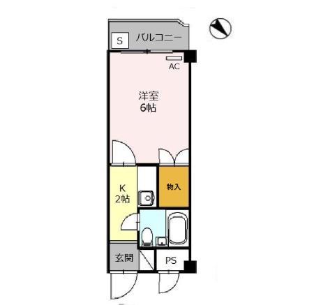 コーポ朝倉(1K/3階)の間取り写真