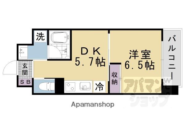 R-IIICOURT(1DK/5階)の間取り写真