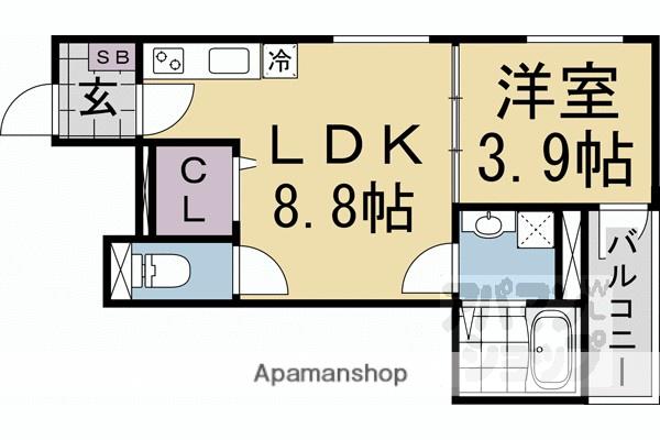 F ASECIA CANALE(1LDK/1階)の間取り写真