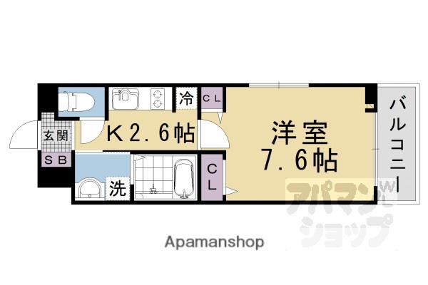 ハーモニーハウス(1K/3階)の間取り写真
