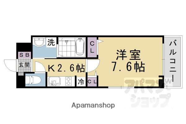 ハーモニーハウス(1K/1階)の間取り写真