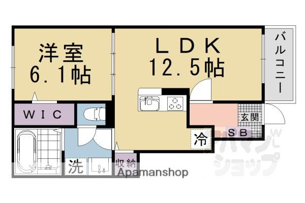 ベルカレントII(1LDK/1階)の間取り写真