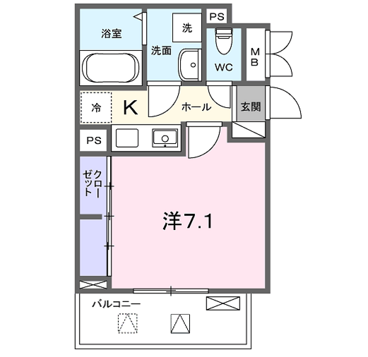 FORZADKⅢ(1K/2階)の間取り写真