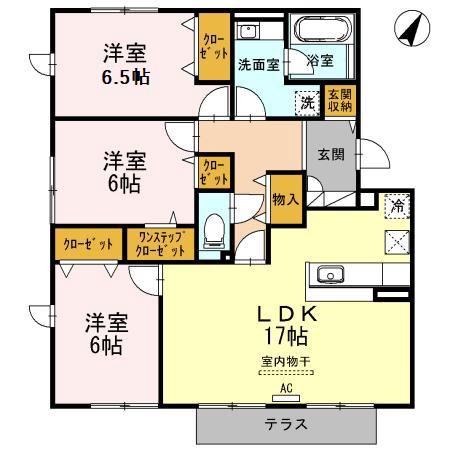 カーサクオレ(3LDK/1階)の間取り写真