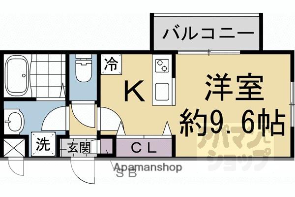 CREST TAPP京都丹波口II(ワンルーム/2階)の間取り写真