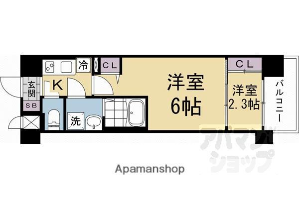 ソルテラス京都西院 STATION SIDE(2K/1階)の間取り写真