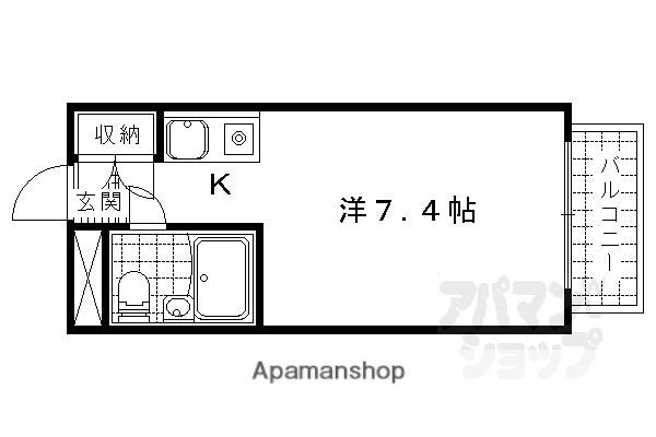 レイクフェスタ大津(1K/4階)の間取り写真