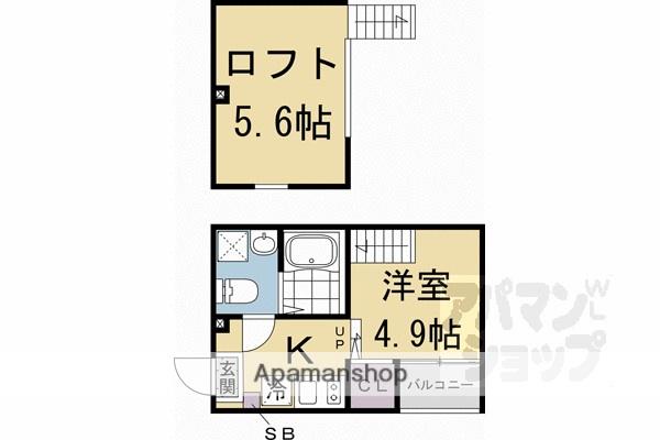 ハーモニーテラス豊後橋町A(ワンルーム/2階)の間取り写真