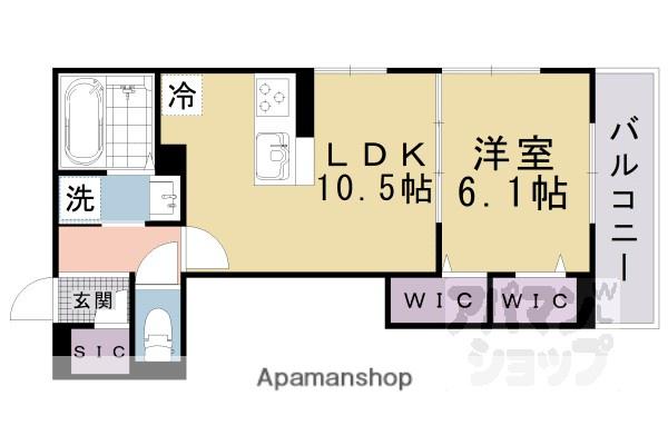 ラヴィベル本堅田(1LDK/1階)の間取り写真