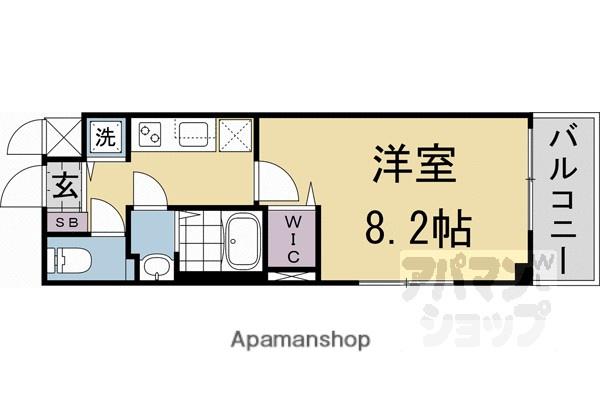 ベラジオ雅び京都洛北ガーデン(1K/3階)の間取り写真