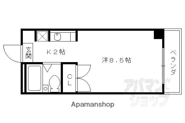 ハウス良心(1K/2階)の間取り写真