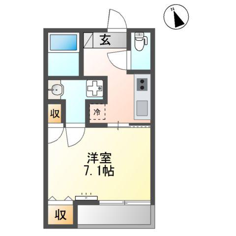 グレース石山(1K/1階)の間取り写真