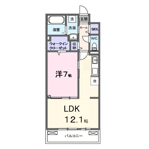 SYS大将軍(1LDK/3階)の間取り写真