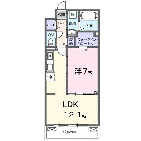 SYS大将軍(1LDK/3階)の間取り写真