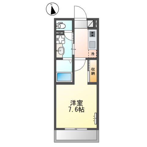 大津市御幸町マンション(1K/1階)の間取り写真