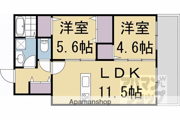 フローリア京都(2LDK/2階)の間取り写真