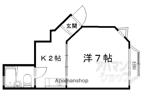 ブルーヴィラ大成I(1K/2階)の間取り写真