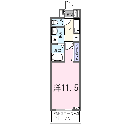 たばさはうすⅡ(1K/2階)の間取り写真
