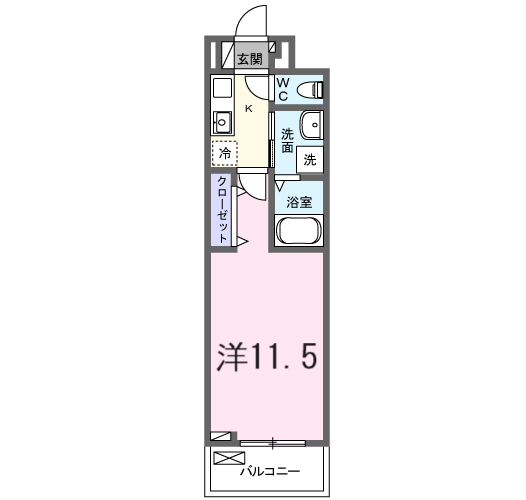 たばさはうすⅡ(1K/2階)の間取り写真