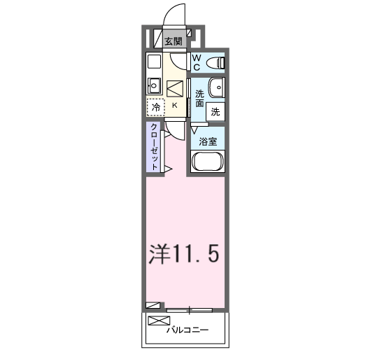 たばさはうすⅡ(1K/1階)の間取り写真