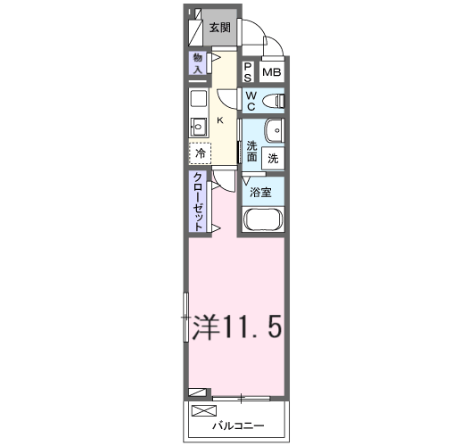 たばさはうすⅡ(1K/2階)の間取り写真