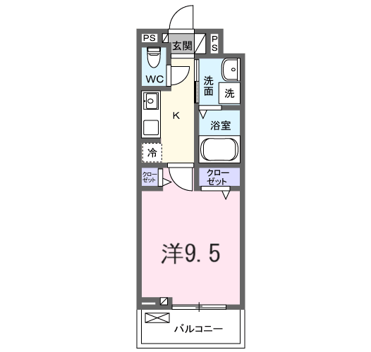 たばさはうすⅡ(1K/3階)の間取り写真