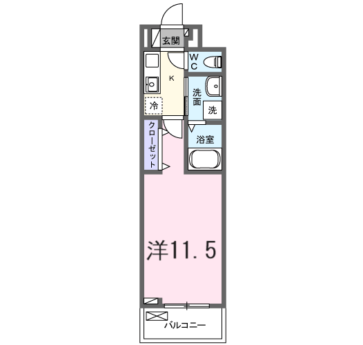 たばさはうすⅡ(1K/1階)の間取り写真