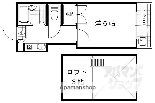 ハイム西川SETA(1K/1階)の間取り写真