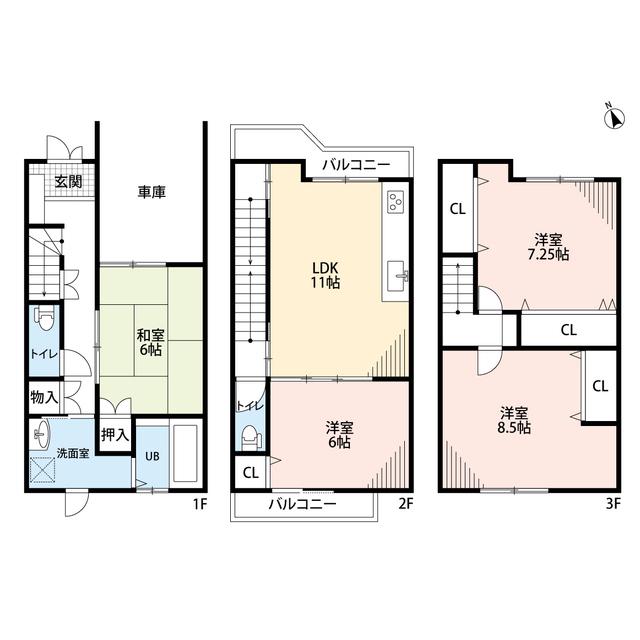 京都市東西線 石田駅(京都市営) 徒歩18分 3階建 築22年(4LDK)の間取り写真