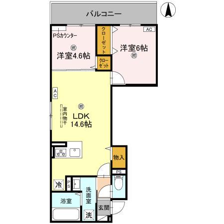 GRAMM北浜(2LDK/3階)の間取り写真