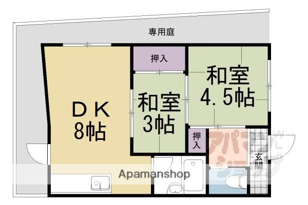 竹鼻外田町貸家(2DK)の間取り写真