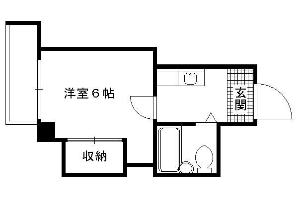 キーストンハウス(1K/2階)の間取り写真