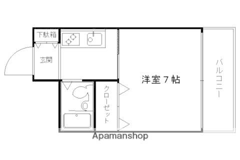 ルーチェF(1K/2階)の間取り写真