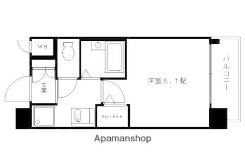 プレサンス京都四条烏丸(1K/2階)の間取り写真