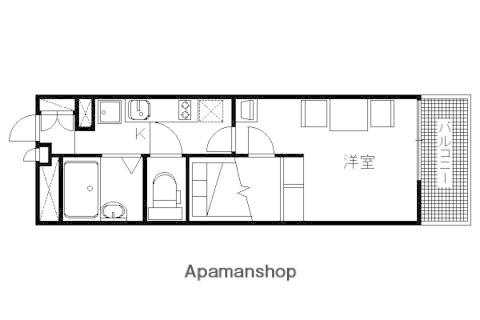 レオパレスコーポ西新道バザール(1K/2階)の間取り写真