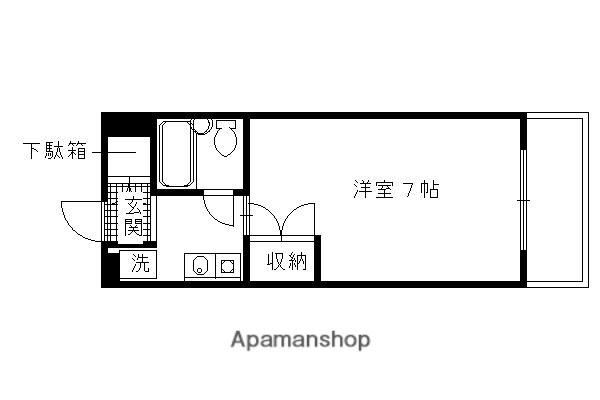 ルックウィン洛南(1K/8階)の間取り写真