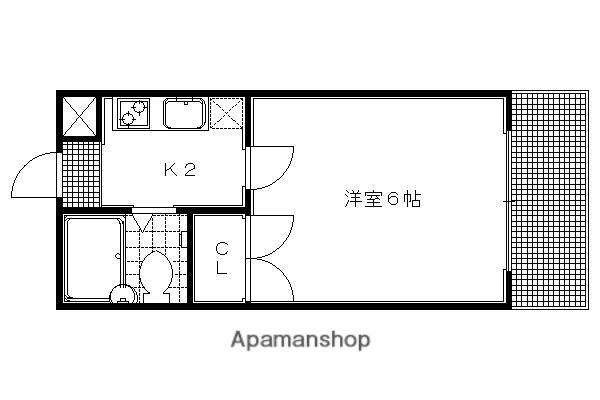 北斗ハイツ(1K/1階)の間取り写真