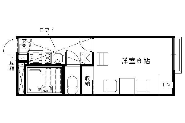 レオパレスイマクマノヒルズ(1K/2階)の間取り写真
